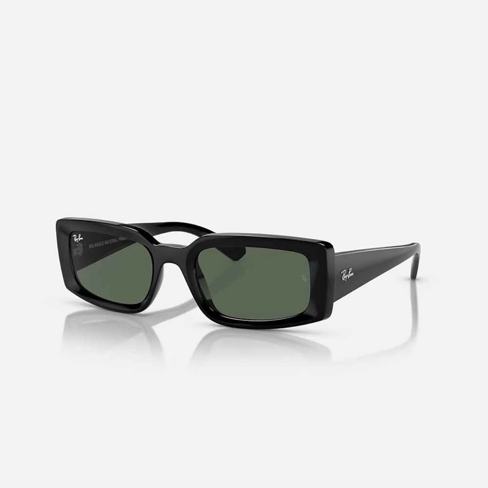 Ray-Ban Kiliane Black Frame Sunglasses with Dark Green Lenses